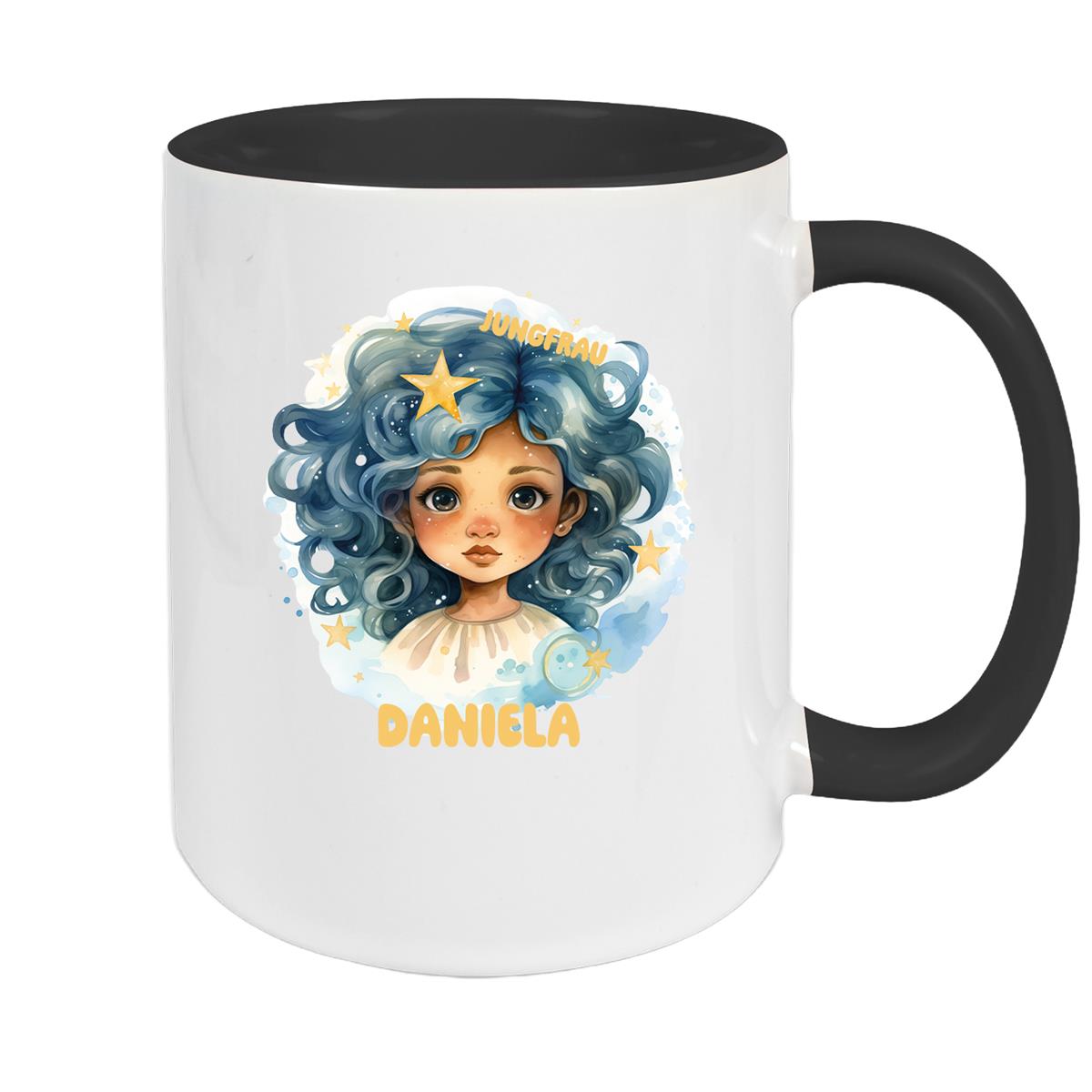 Tasse Sternzeichen Kinder Jungfrau 1 Wunschname Keramik Kinderbecher personalisiert versch. Farben