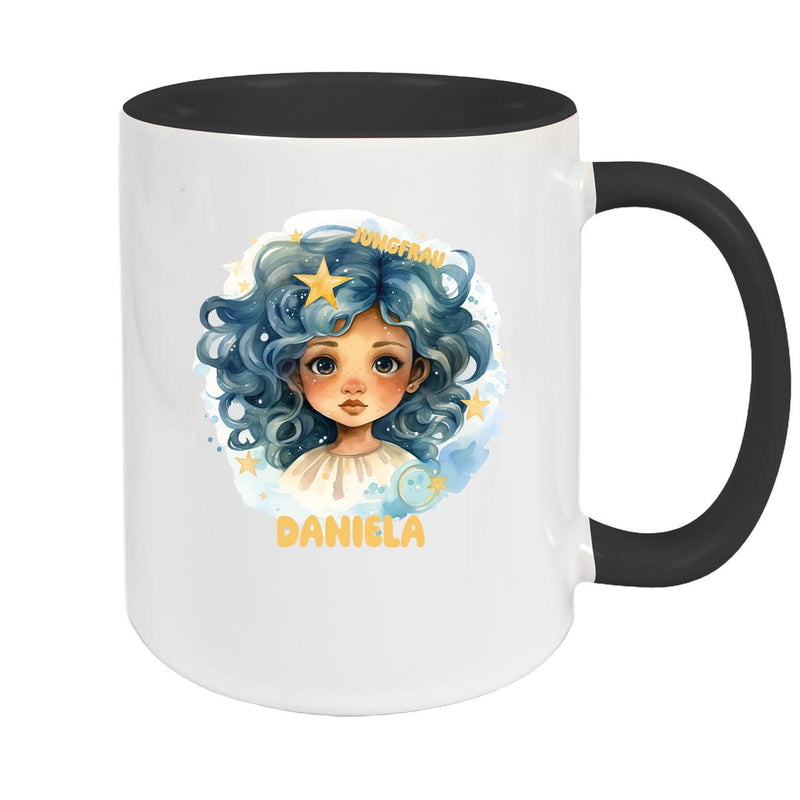 Tasse Sternzeichen Kinder Jungfrau 1 Wunschname Keramik Kinderbecher personalisiert versch. Farben