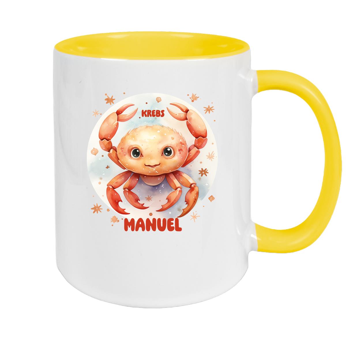 Tasse Sternzeichen Kinder Krebs 1 Wunschname Keramik Kinderbecher personalisiert versch. Farben