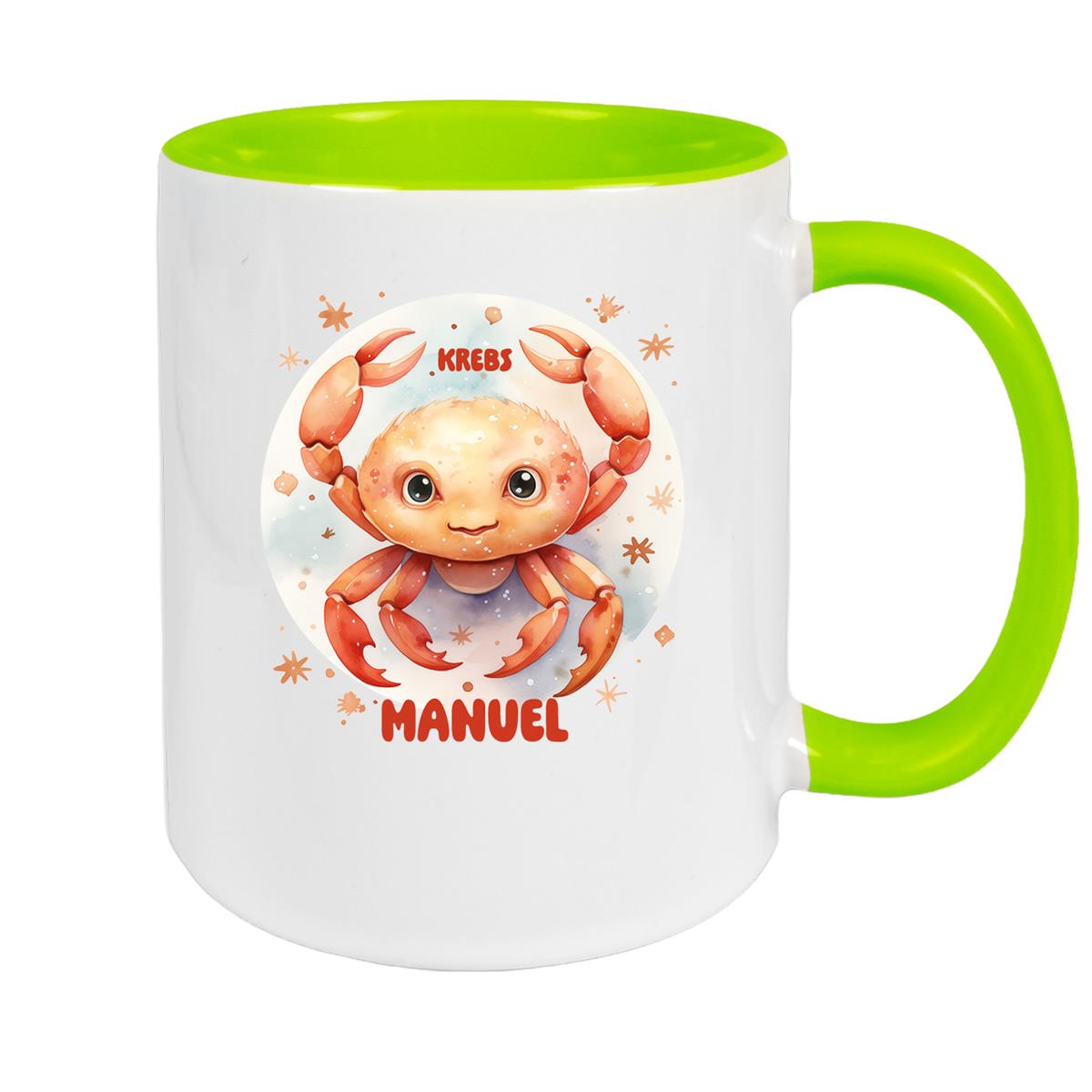 Tasse Sternzeichen Kinder Krebs 1 Wunschname Keramik Kinderbecher personalisiert versch. Farben
