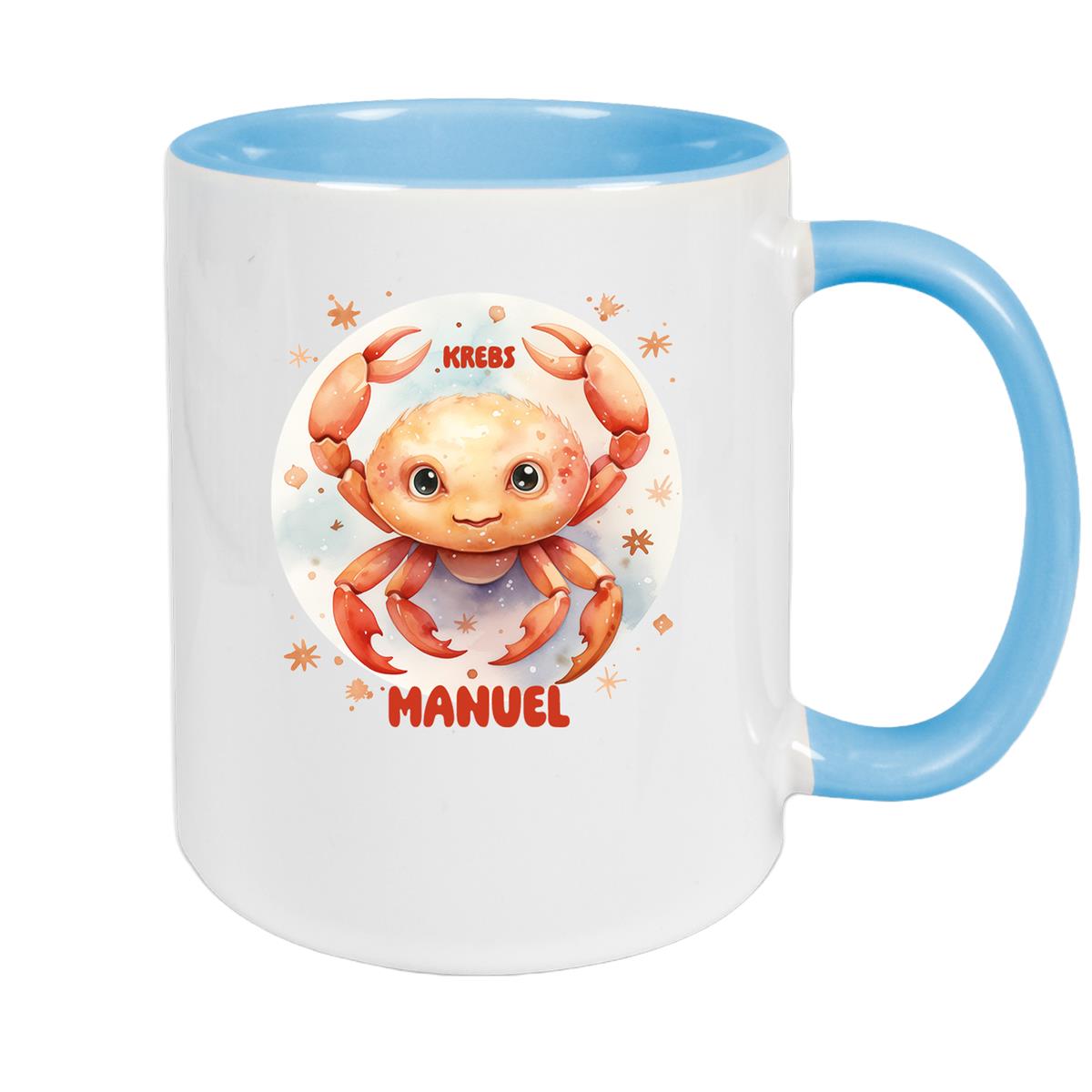 Tasse Sternzeichen Kinder Krebs 1 Wunschname Keramik Kinderbecher personalisiert versch. Farben