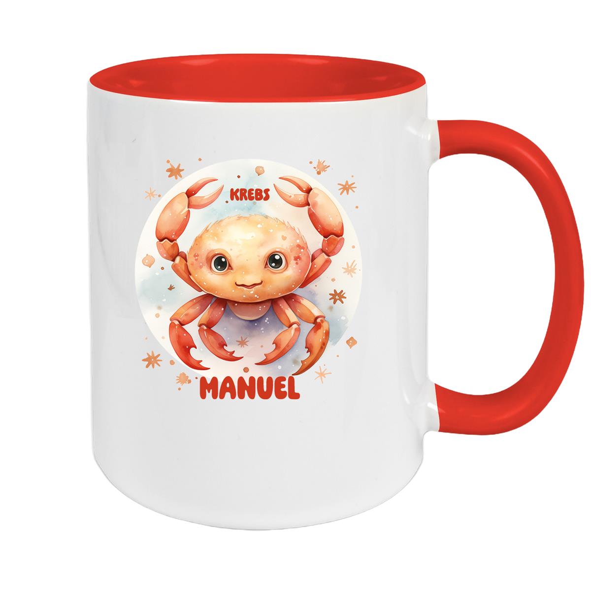 Tasse Sternzeichen Kinder Krebs 1 Wunschname Keramik Kinderbecher personalisiert versch. Farben