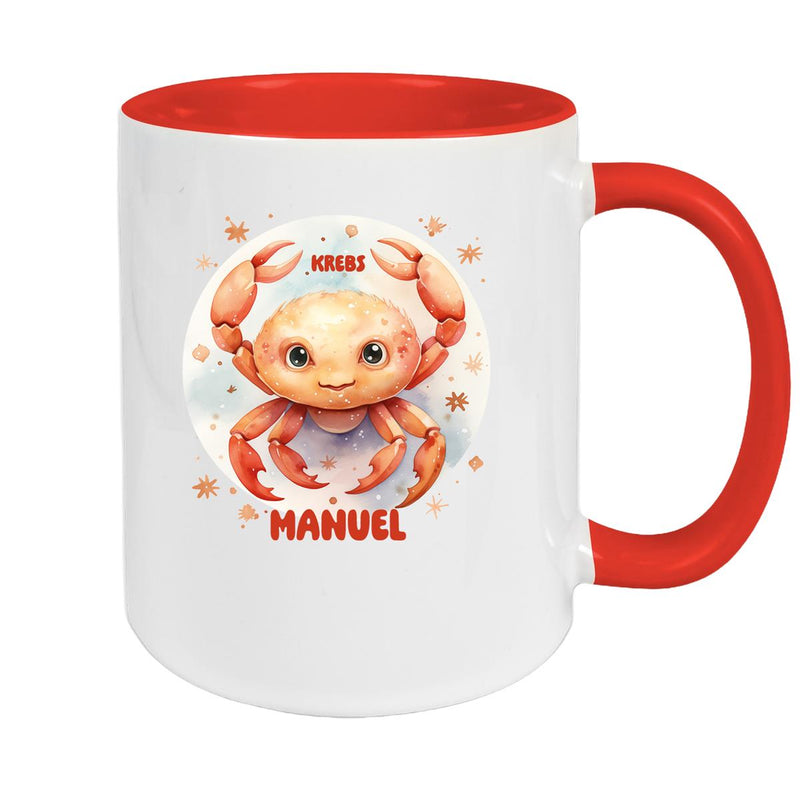 Tasse Sternzeichen Kinder Krebs 1 Wunschname Keramik Kinderbecher personalisiert versch. Farben
