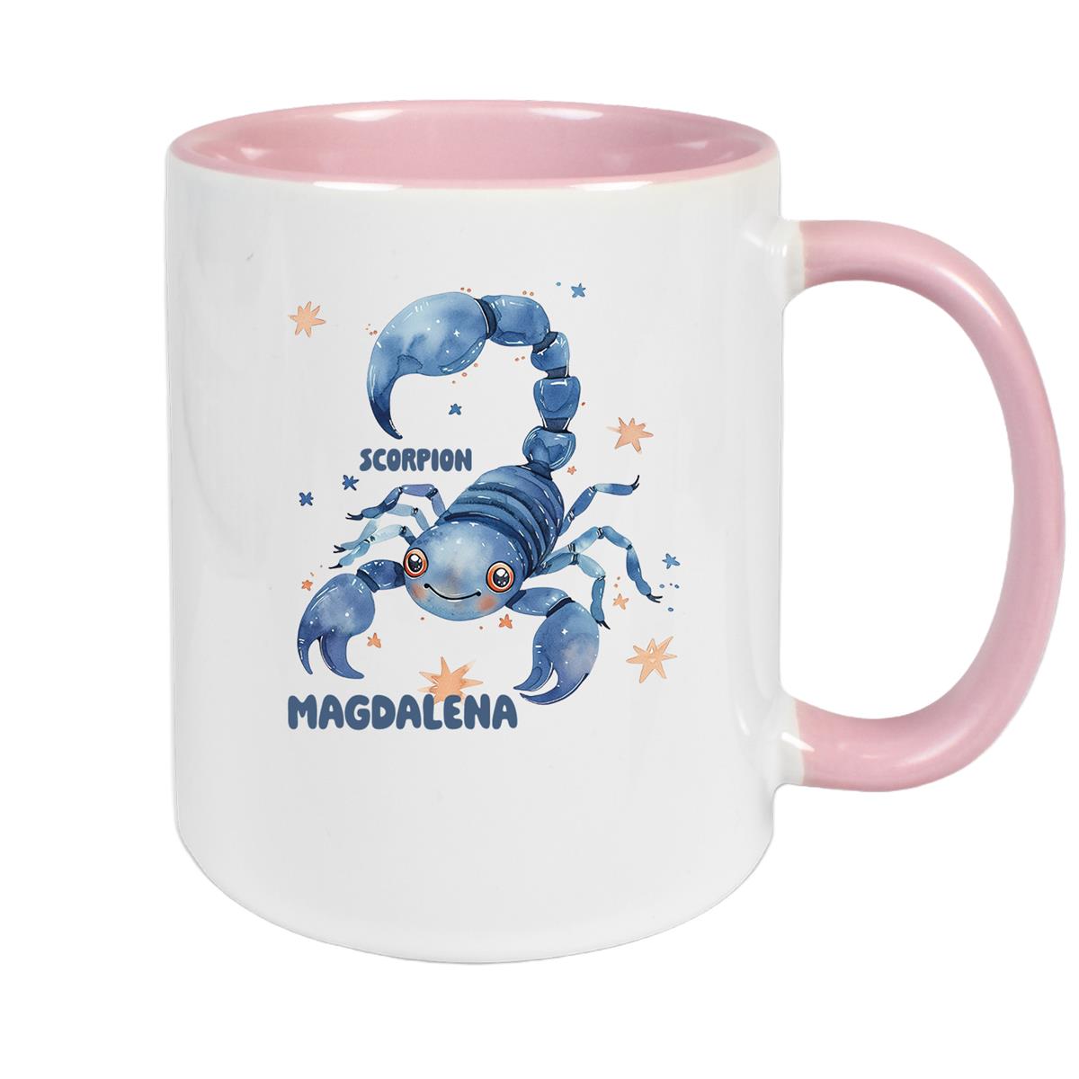 Scorpio Zodiac Sign Children's Mug with Custom Name, Ceramic Kids' Cup, Personalized, Various Colors
