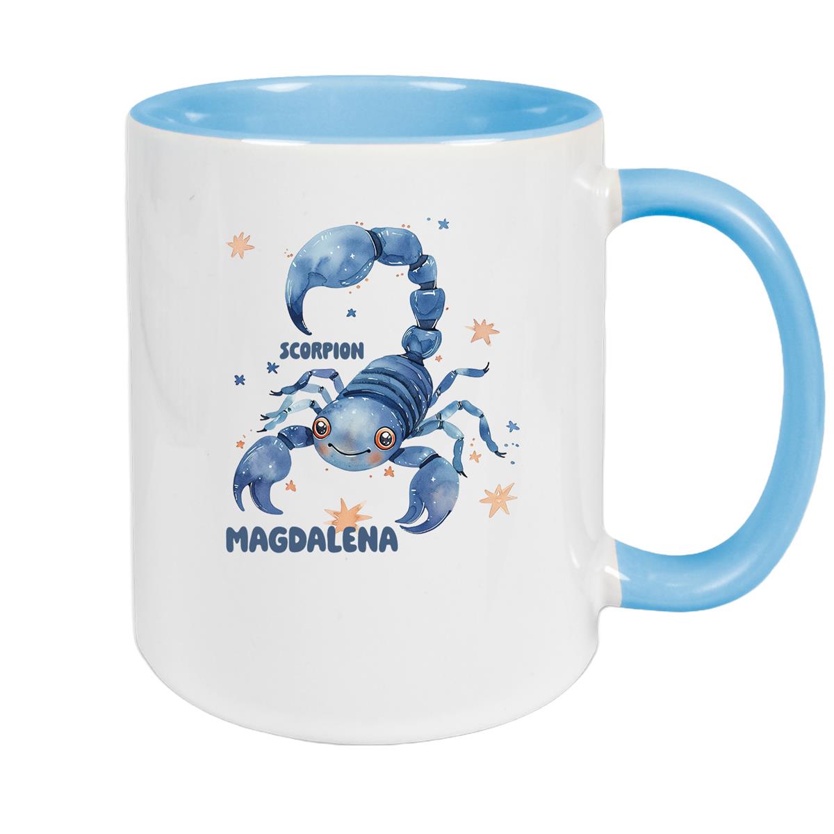 Scorpio Zodiac Sign Children's Mug with Custom Name, Ceramic Kids' Cup, Personalized, Various Colors