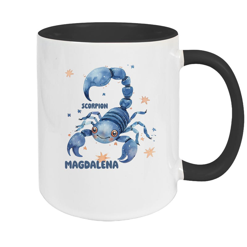 Scorpio Zodiac Sign Children's Mug with Custom Name, Ceramic Kids' Cup, Personalized, Various Colors