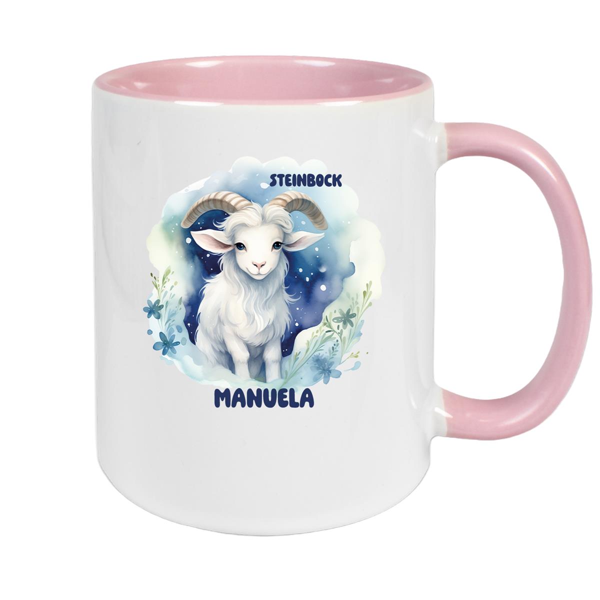 Tasse Sternzeichen Kinder Steinbock 1 Wunschname Keramik Kinderbecher personalisiert versch. Farben