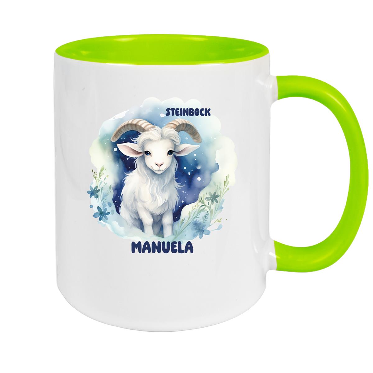 Tasse Sternzeichen Kinder Steinbock 1 Wunschname Keramik Kinderbecher personalisiert versch. Farben