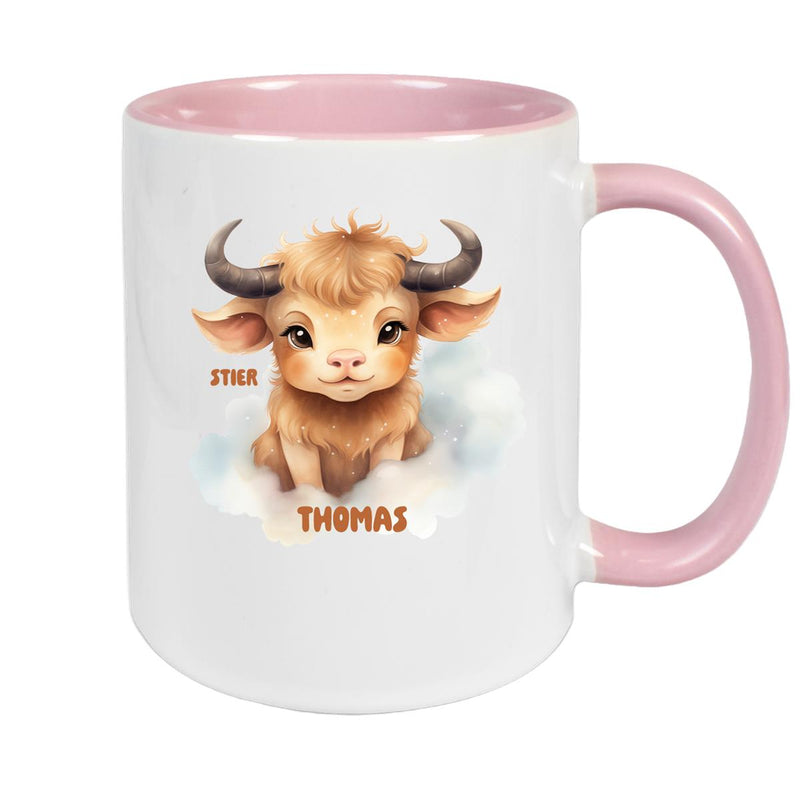 Mug Zodiac Children Taurus 1 Custom Name Ceramic Children's Mug personalized various colors