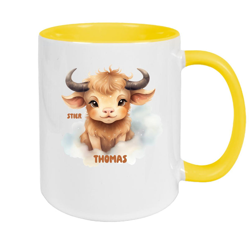 Mug Zodiac Children Taurus 1 Custom Name Ceramic Children's Mug personalized various colors