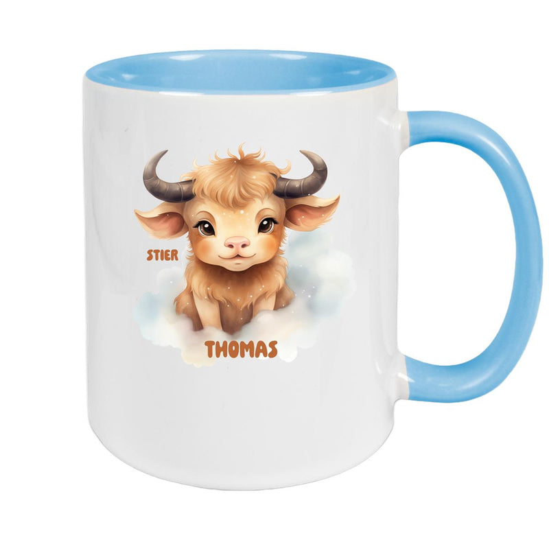 Mug Zodiac Children Taurus 1 Custom Name Ceramic Children's Mug personalized various colors