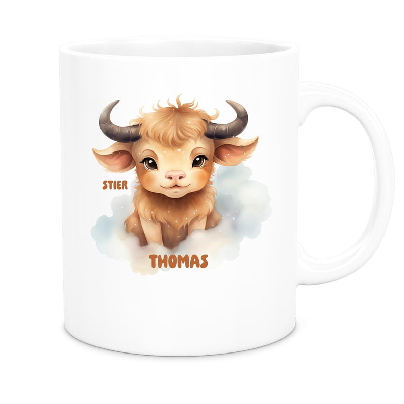 Mug Zodiac Children Taurus 1 Custom Name Ceramic Children's Mug personalized various colors