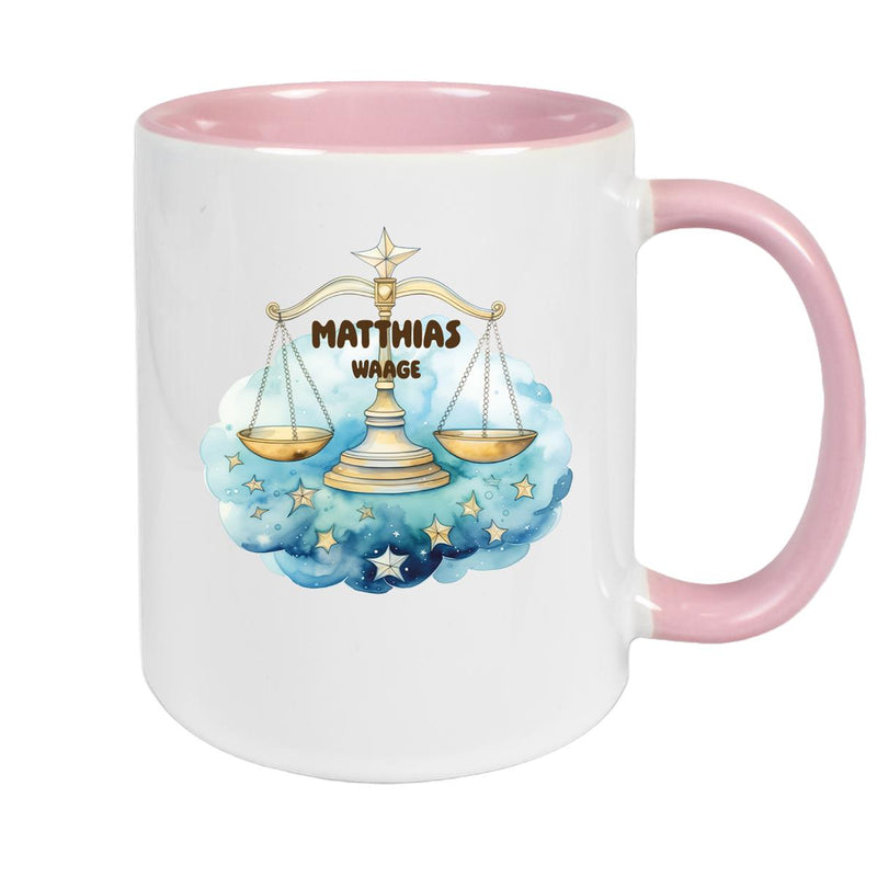Zodiac Sign Children's Mug Libra with Name Ceramic Children's Mug Personalized Various Colors