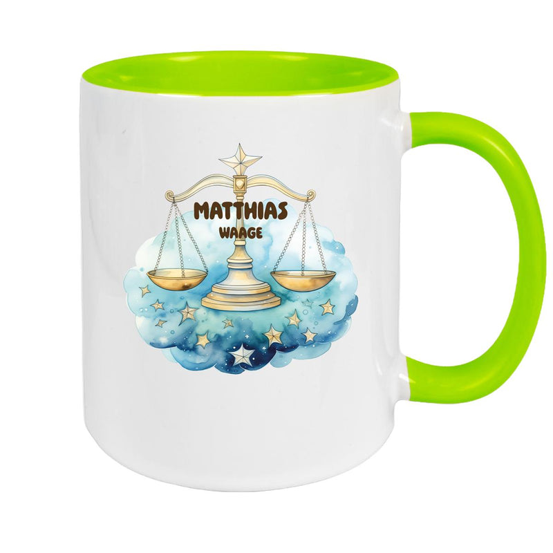 Zodiac Sign Children's Mug Libra with Name Ceramic Children's Mug Personalized Various Colors