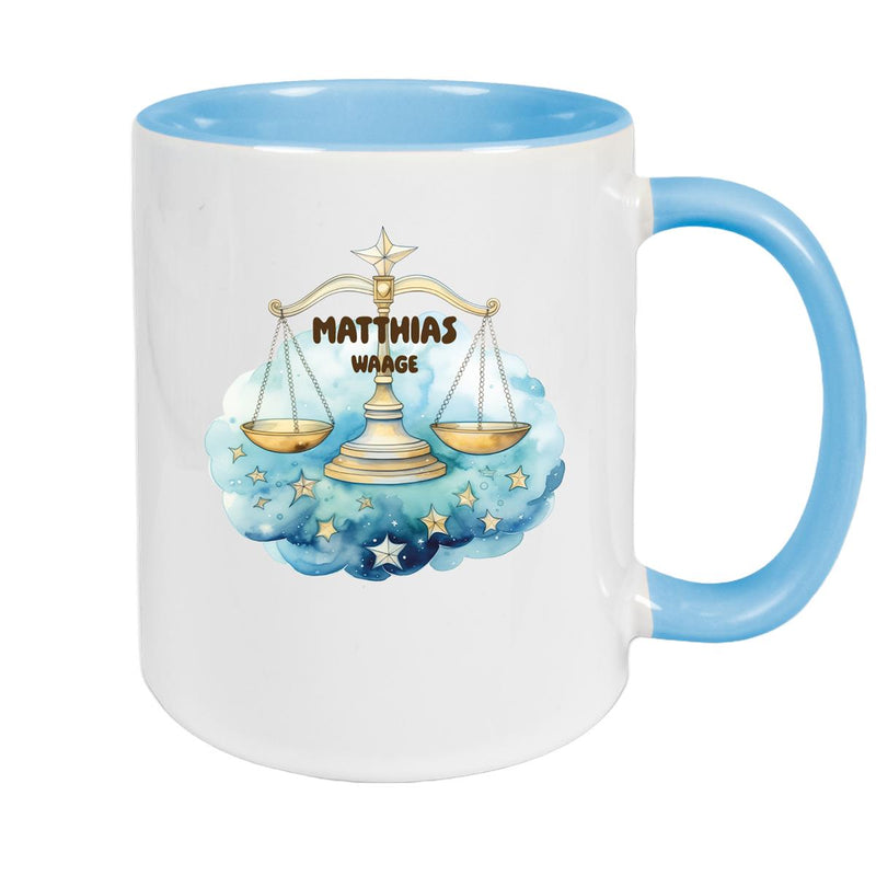 Zodiac Sign Children's Mug Libra with Name Ceramic Children's Mug Personalized Various Colors