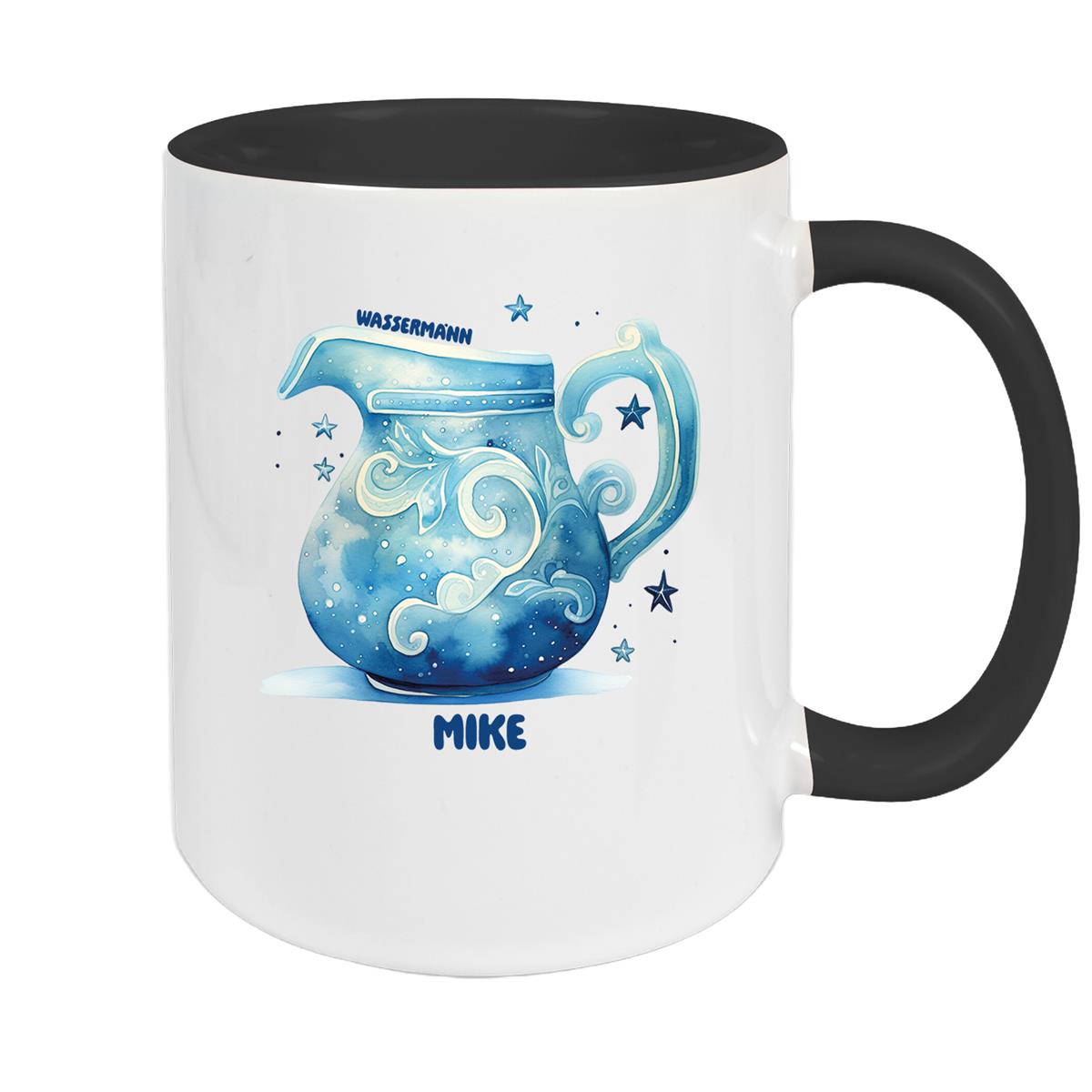 Tasse Sternzeichen Kinder Wassermann 1 Wunschname Keramik Kinderbecher personalisiert versch. Farben