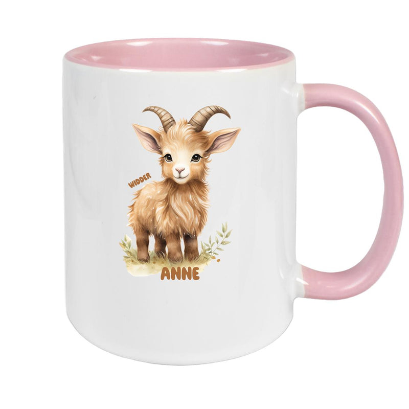Mug Zodiac Sign Children Aries 1 Custom Name Ceramic Children's Mug personalized various colors