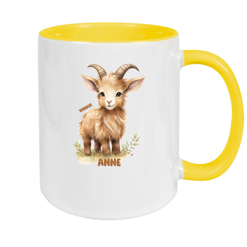 Mug Zodiac Sign Children Aries 1 Custom Name Ceramic Children's Mug personalized various colors