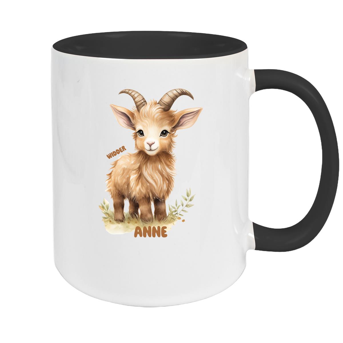 Tasse Sternzeichen Kinder Widder 1 Wunschname Keramik Kinderbecher personalisiert versch. Farben