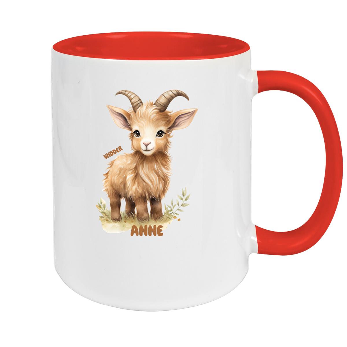 Tasse Sternzeichen Kinder Widder 1 Wunschname Keramik Kinderbecher personalisiert versch. Farben