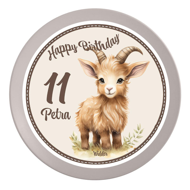 Cake Topper Birthday Zodiac Sign Aries 1 Name & Number (20cm) Fondant Paper