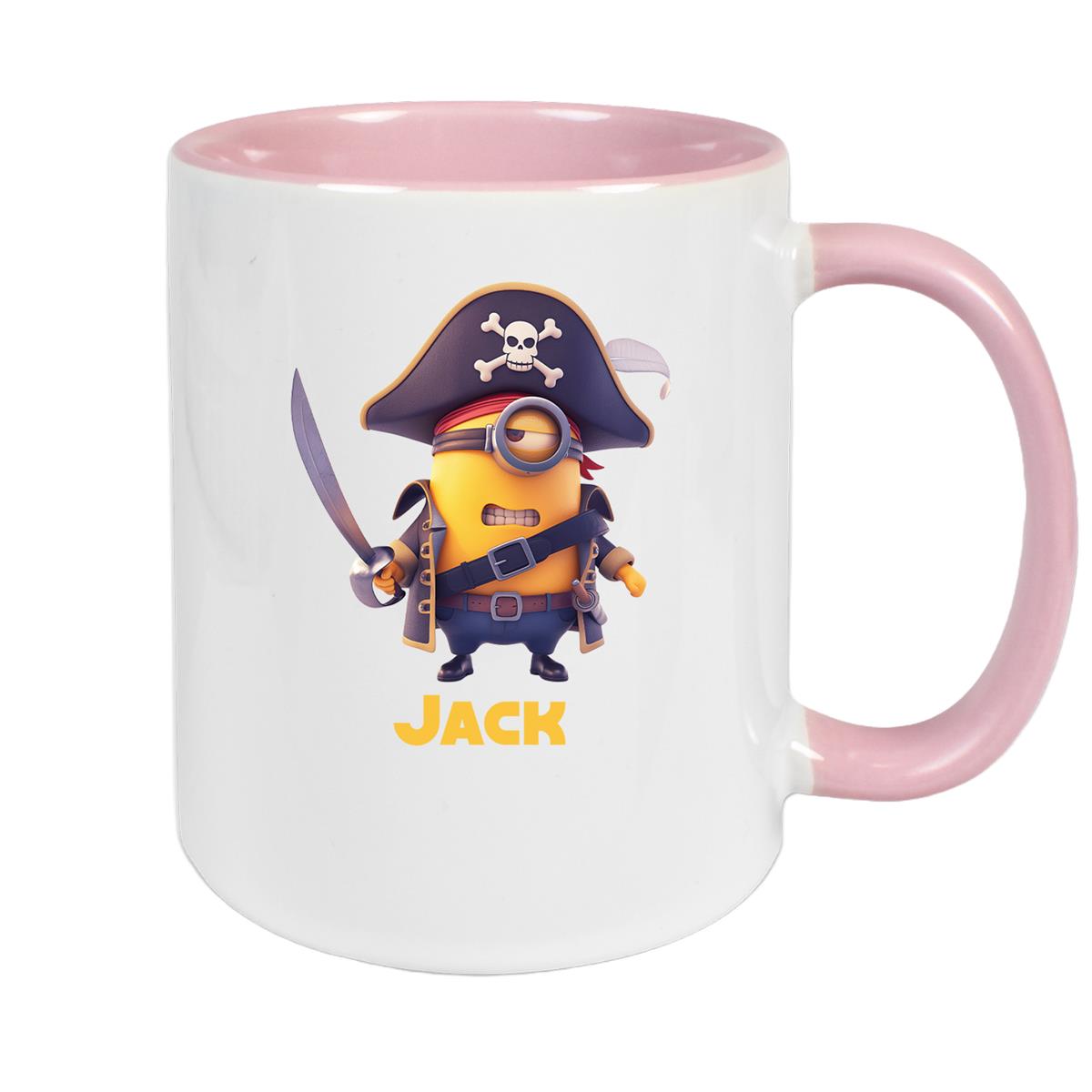 Tasse Minions Kinder Minion 1 Pirat Wunschname Keramik Kinderbecher personalisiert versch. Farben