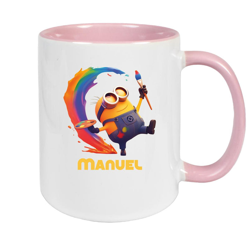 Tasse Minions Kinder Minion 4 Maler Wunschname Keramik Kinderbecher personalisiert versch. Farben