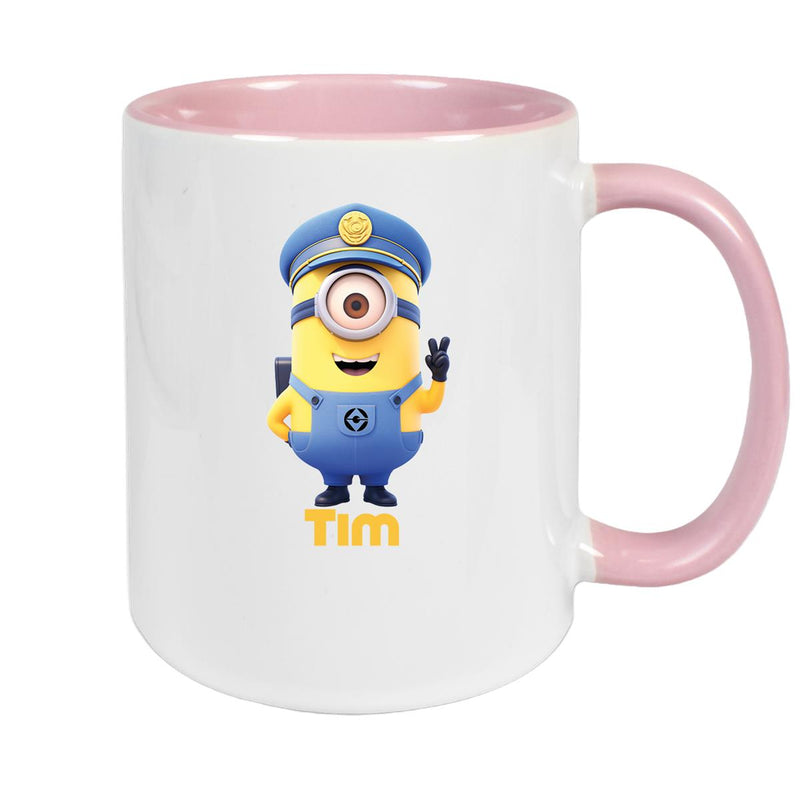 Tasse Minions Kinder Minion 5 Polizei Wunschname Keramik Kinderbecher personalisiert versch. Farben
