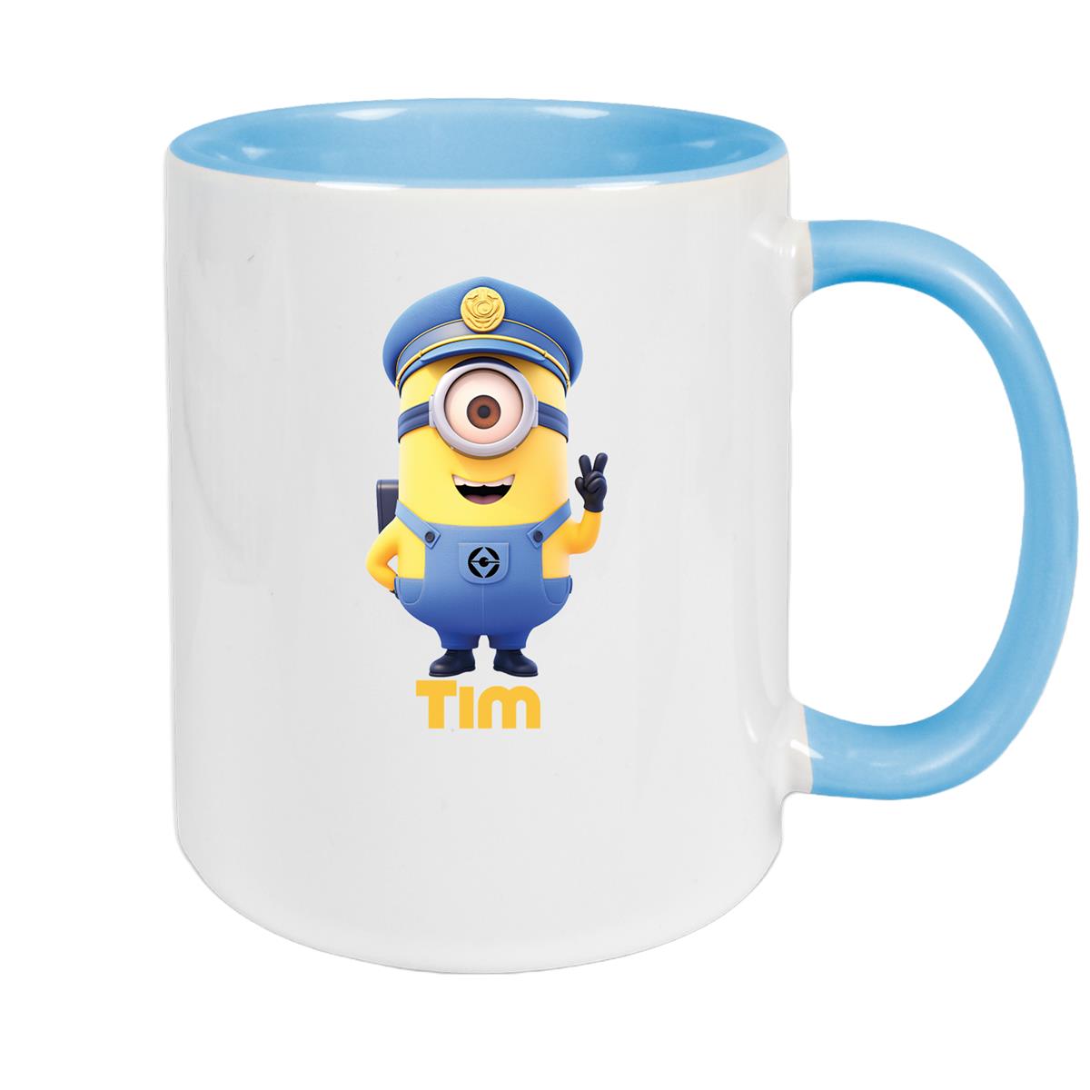 Tasse Minions Kinder Minion 5 Polizei Wunschname Keramik Kinderbecher personalisiert versch. Farben