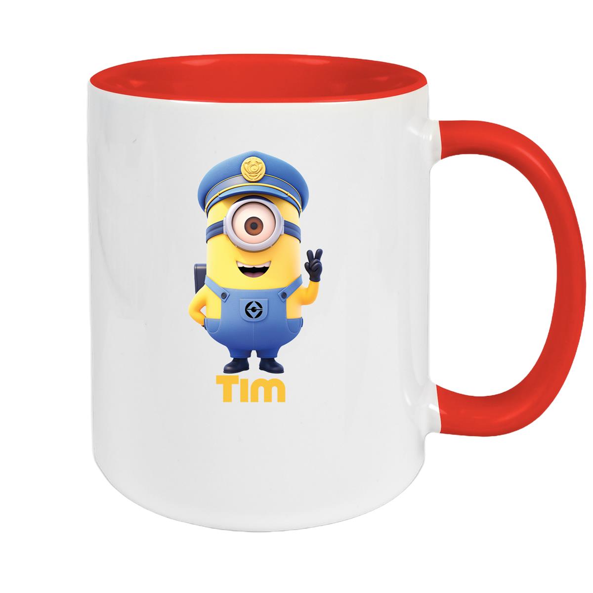 Tasse Minions Kinder Minion 5 Polizei Wunschname Keramik Kinderbecher personalisiert versch. Farben