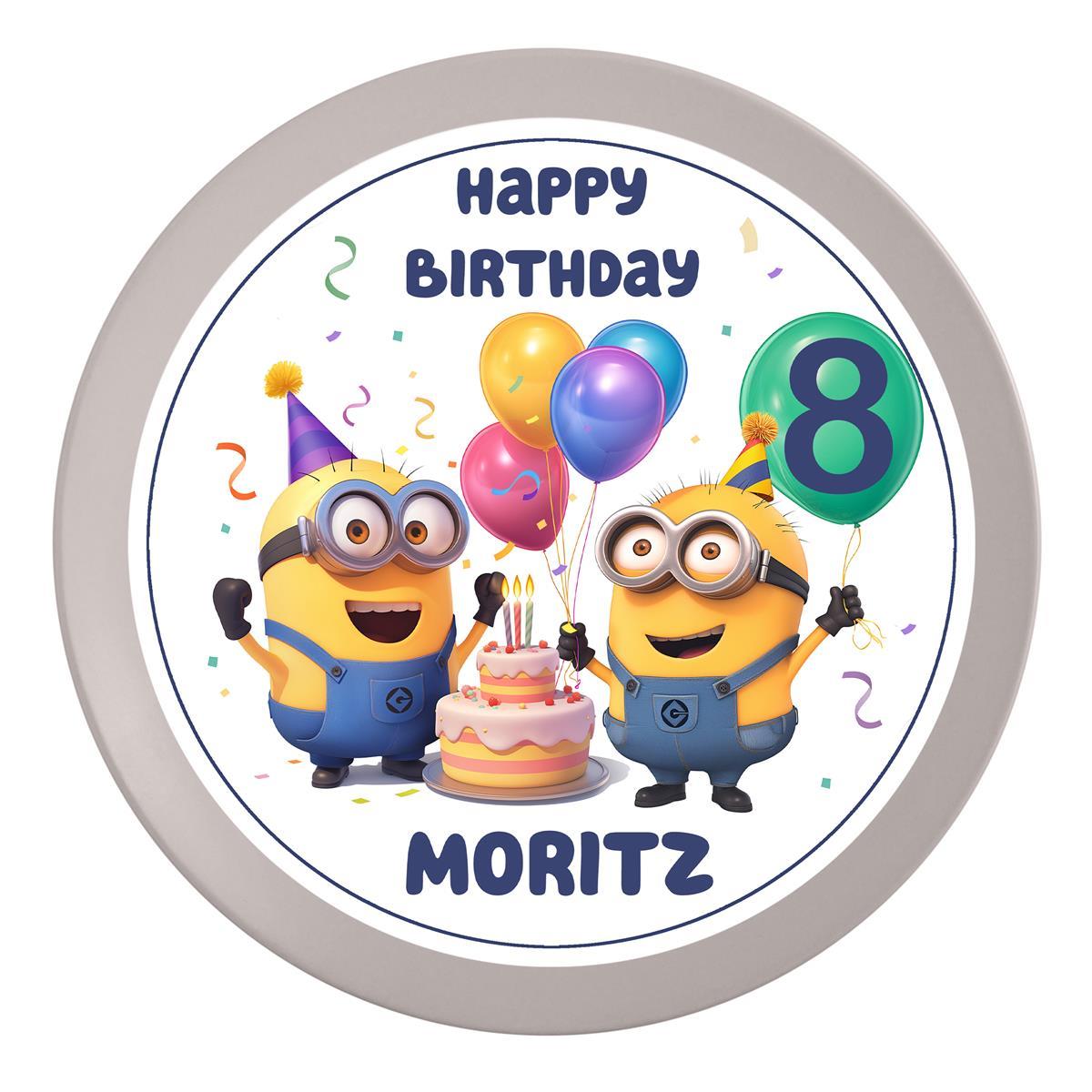 Tortenaufleger Geburtstag Minions 8 – Magische Kuchendekoration für Kindergeburtstage
