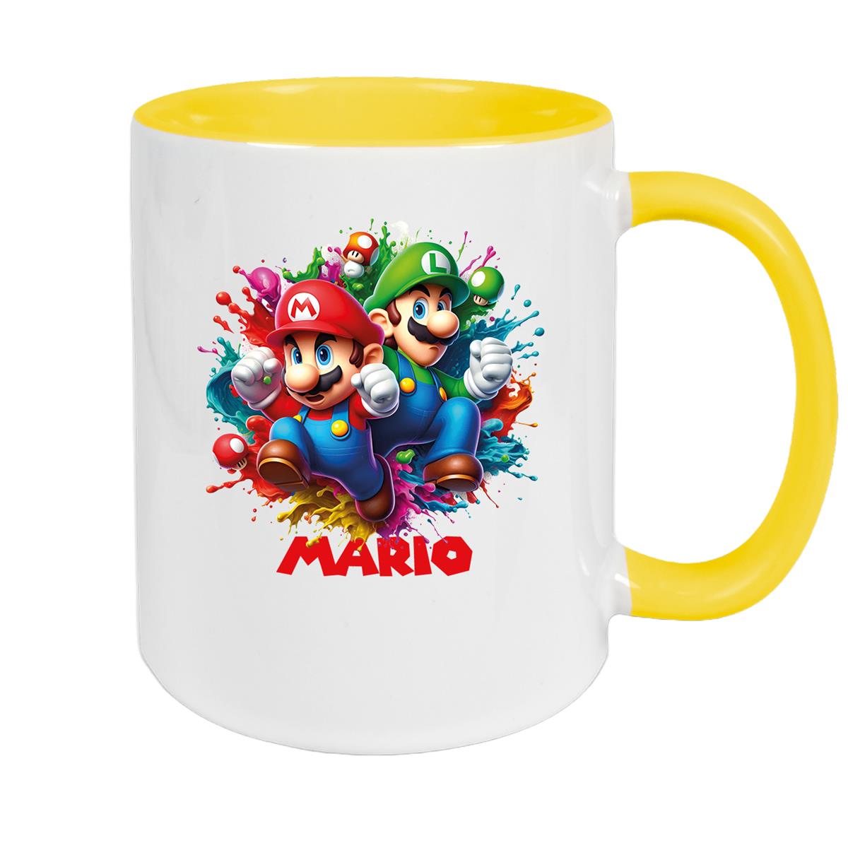 Tasse Wunschname Super-Mario 3 Keramik Kinderbecher personalisiert versch. Farben