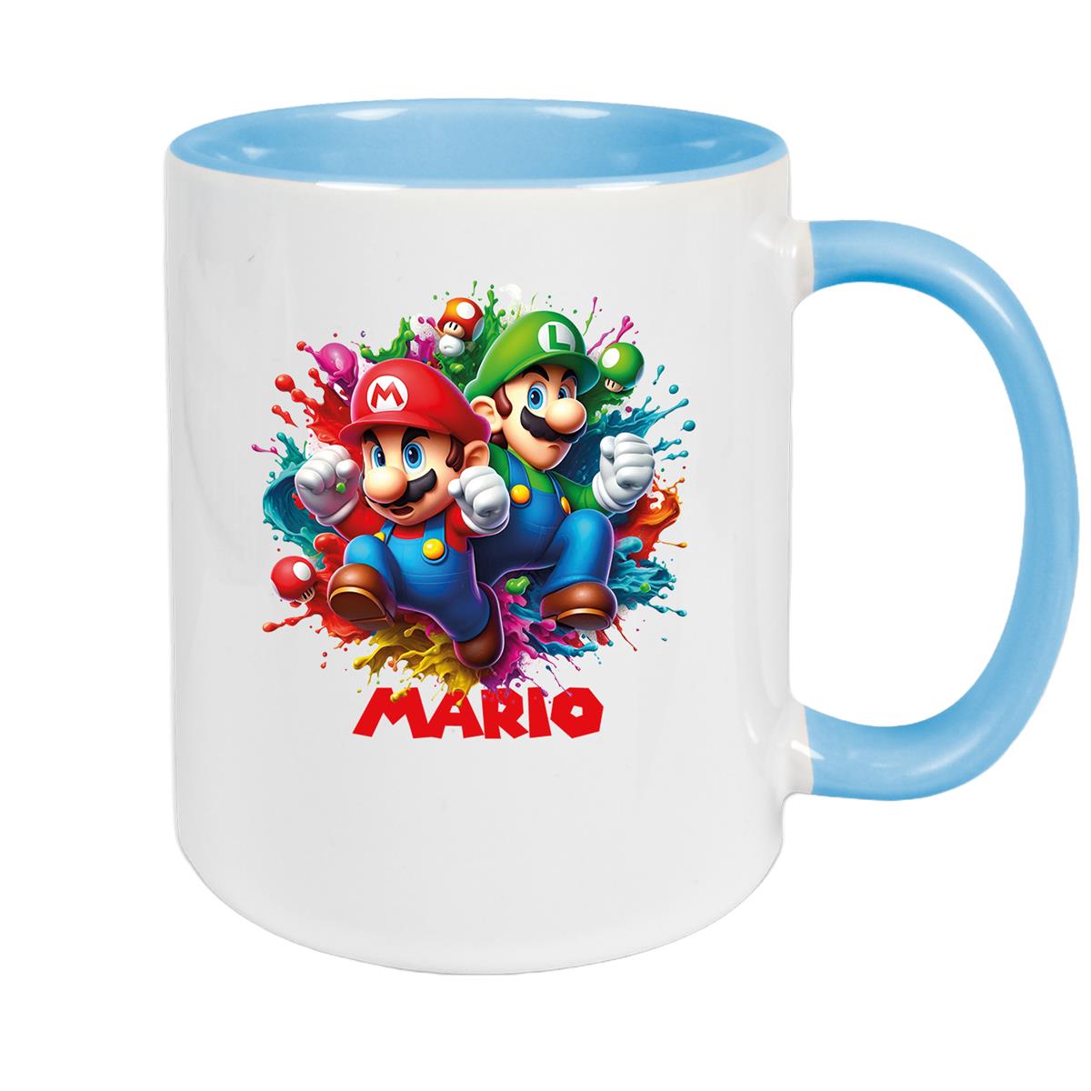Tasse Wunschname Super-Mario 3 Keramik Kinderbecher personalisiert versch. Farben