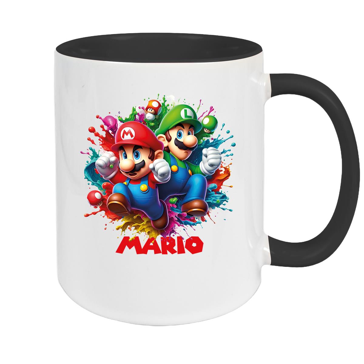 Tasse Wunschname Super-Mario 3 Keramik Kinderbecher personalisiert versch. Farben