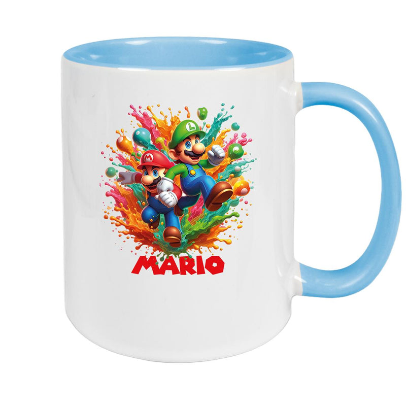 Tasse Wunschname Super-Mario 4 Keramik Kinderbecher personalisiert versch. Farben