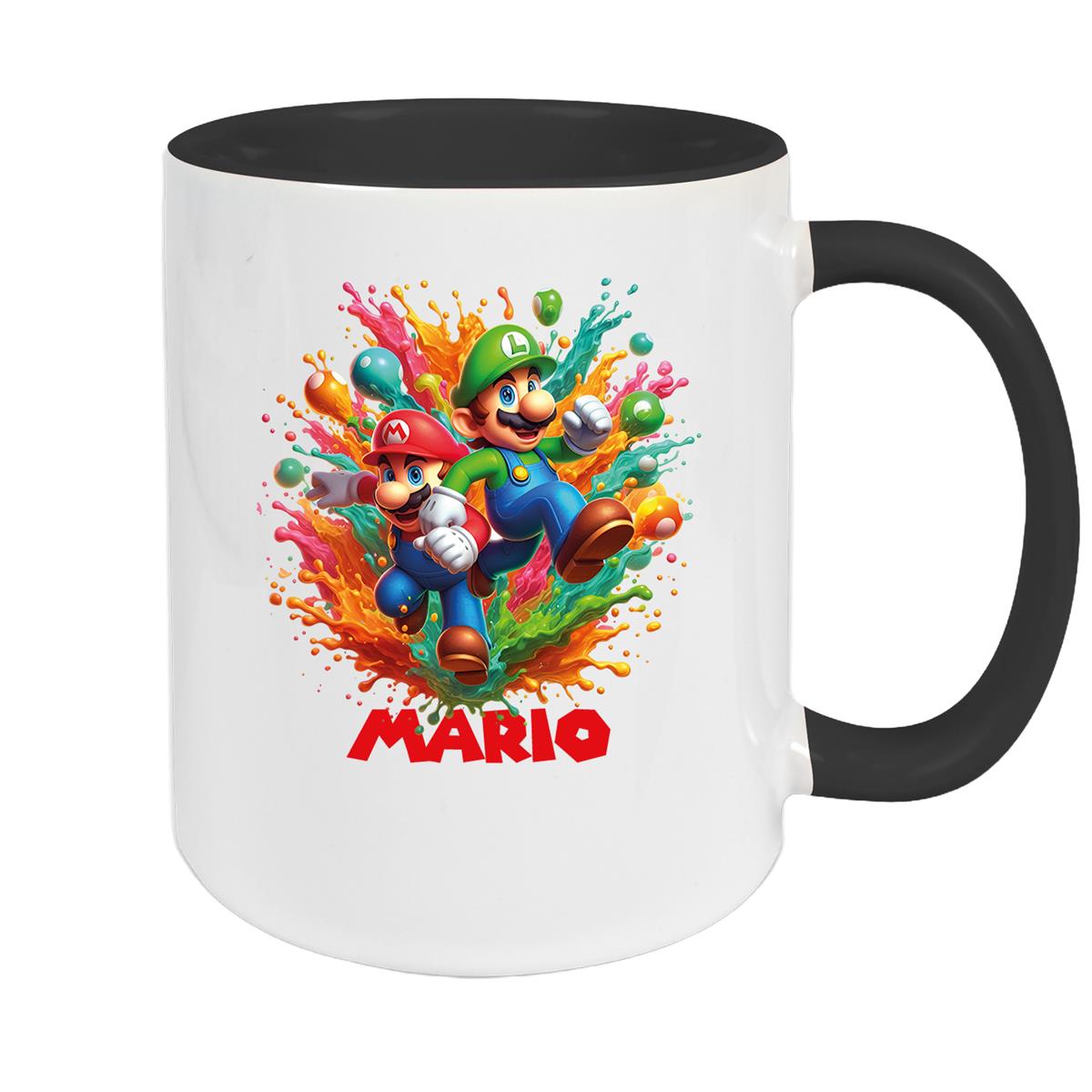 Tasse Wunschname Super-Mario 4 Keramik Kinderbecher personalisiert versch. Farben