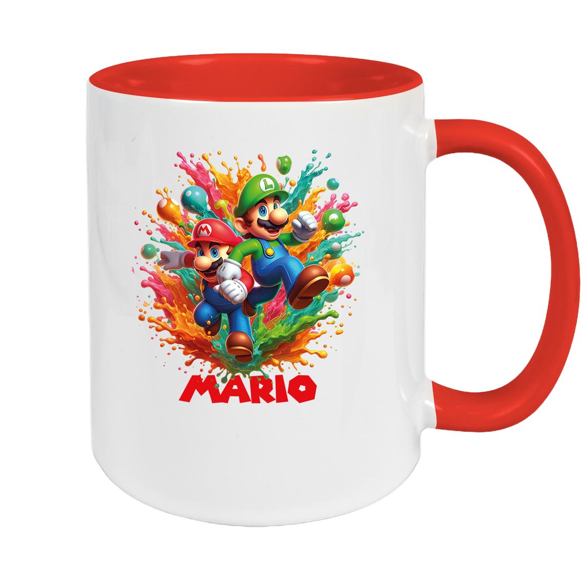 Tasse Wunschname Super-Mario 4 Keramik Kinderbecher personalisiert versch. Farben
