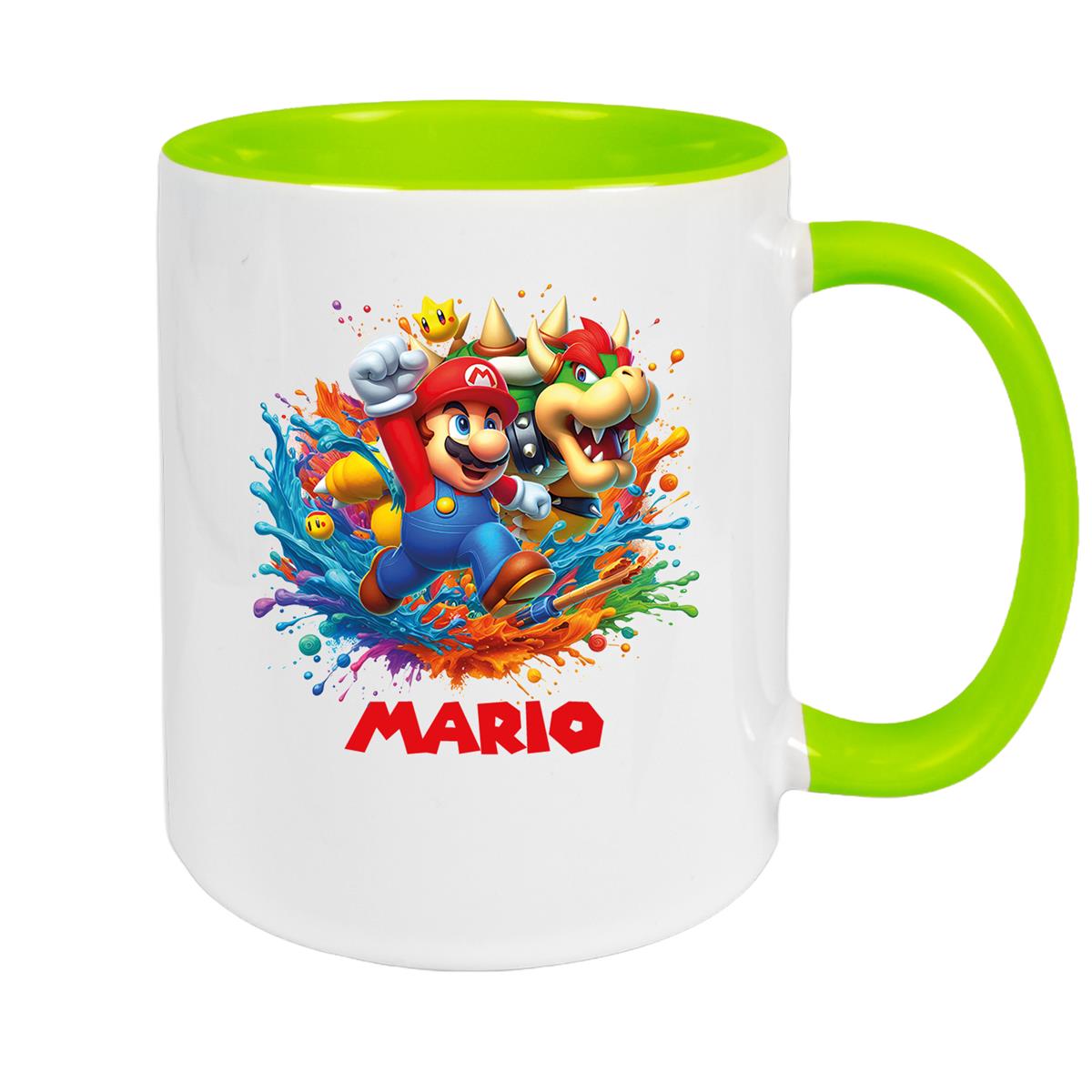 Tasse Wunschname Super-Mario 5 Keramik Kinderbecher personalisiert versch. Farben