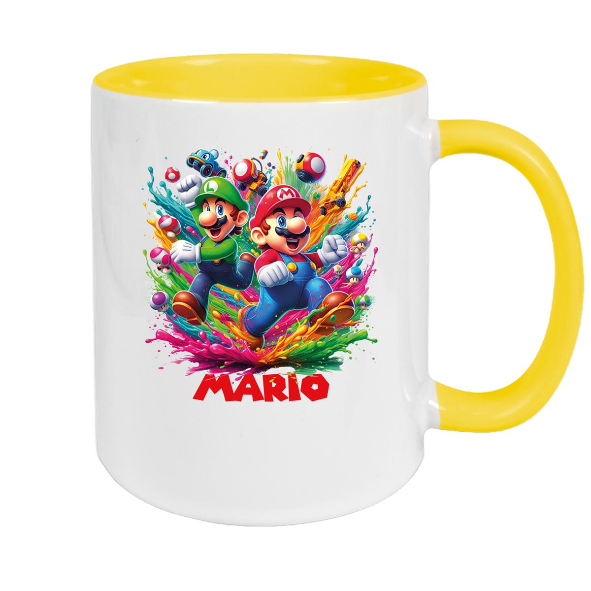Tasse Wunschname Super-Mario 6 Keramik Kinderbecher personalisiert versch. Farben