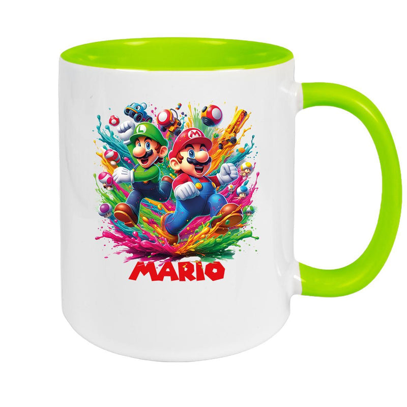 Tasse Wunschname Super-Mario 6 Keramik Kinderbecher personalisiert versch. Farben
