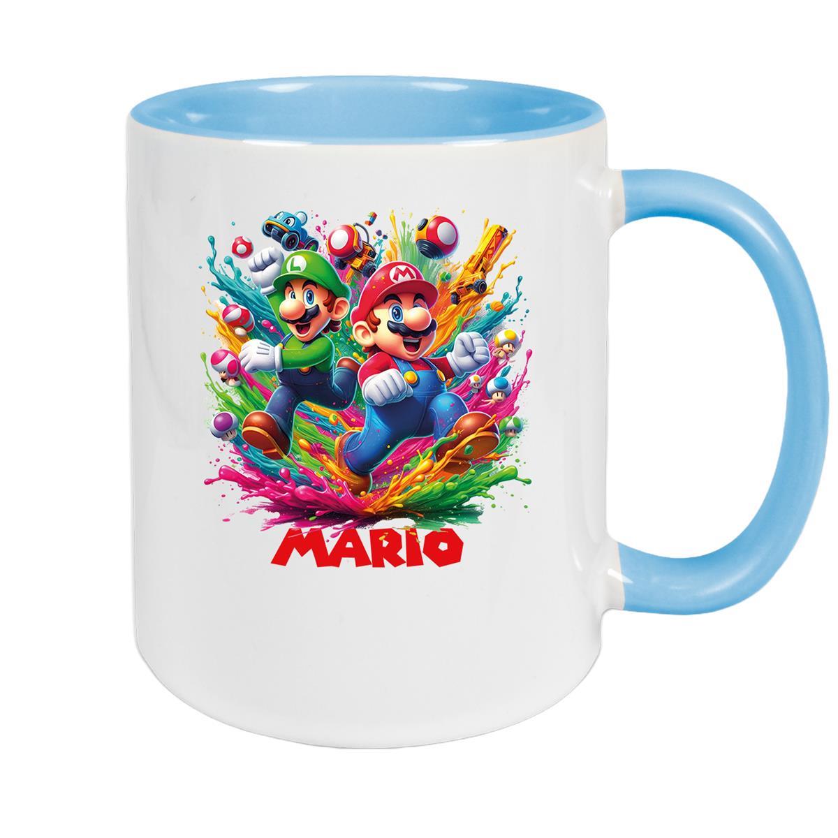 Tasse Wunschname Super-Mario 6 Keramik Kinderbecher personalisiert versch. Farben