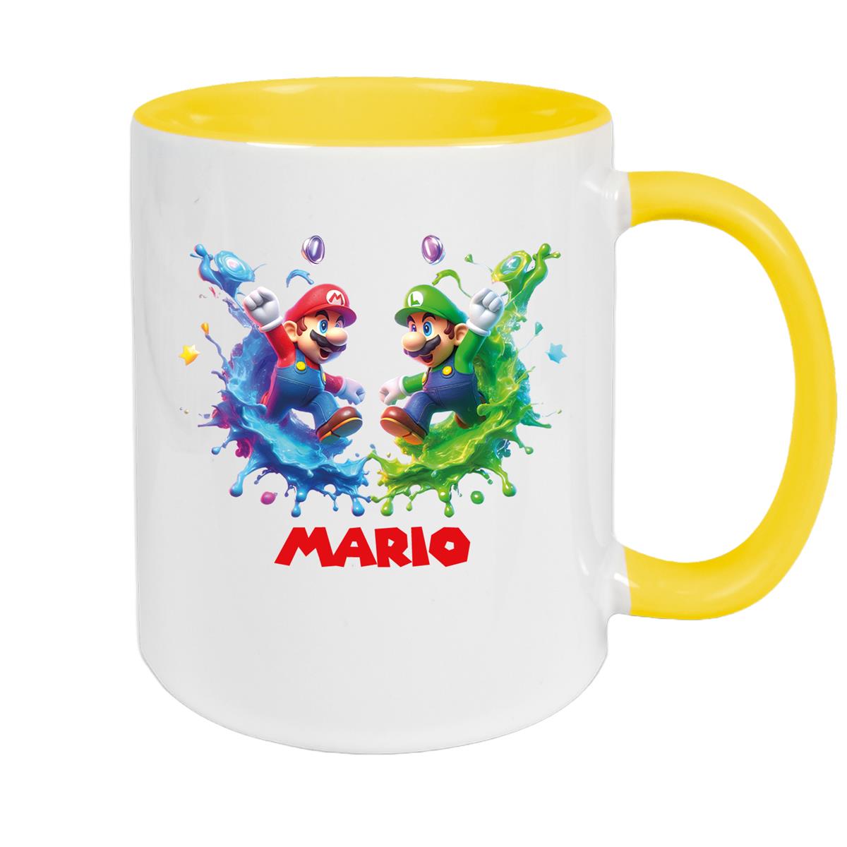 Tasse Wunschname Super-Mario 7 Keramik Kinderbecher personalisiert versch. Farben