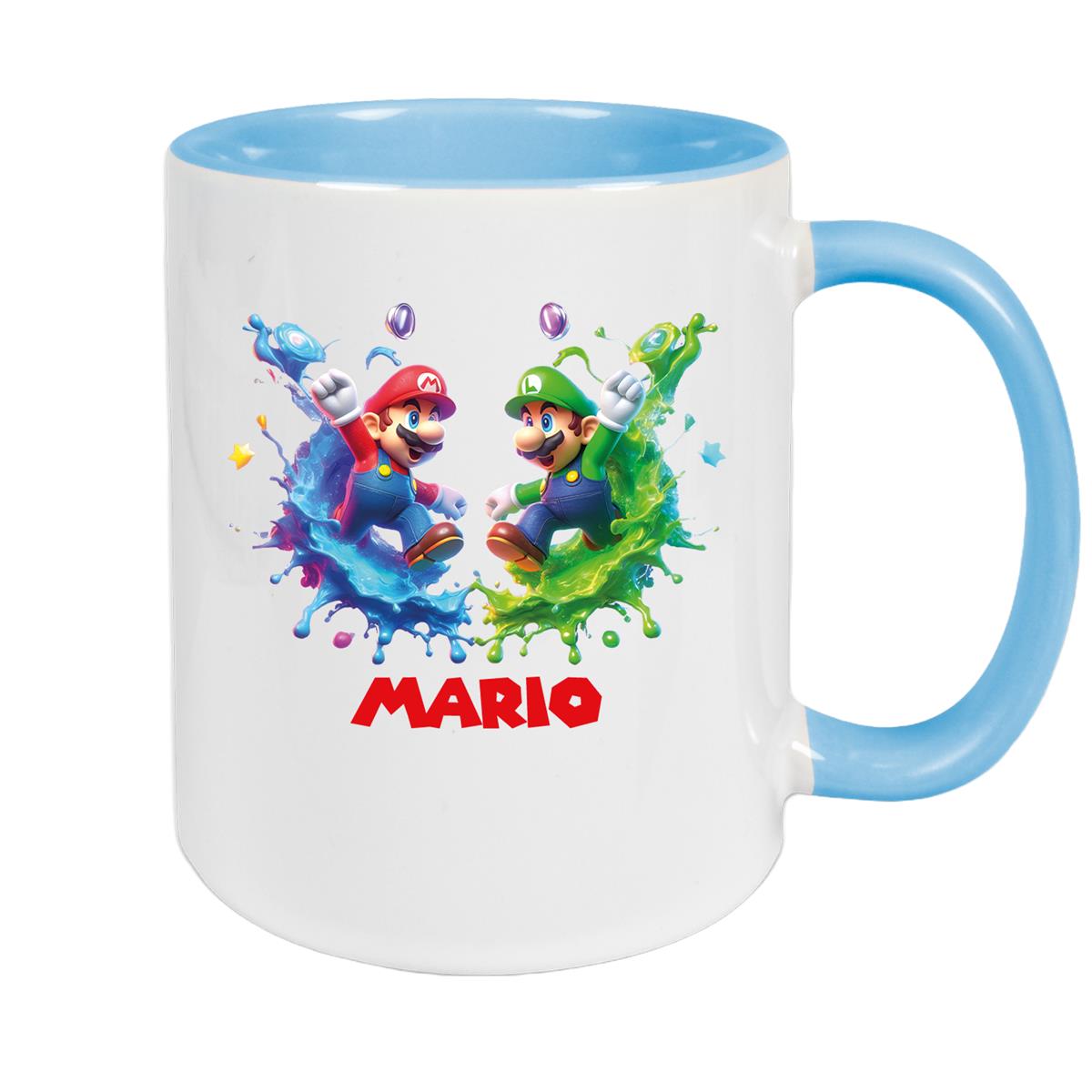 Tasse Wunschname Super-Mario 7 Keramik Kinderbecher personalisiert versch. Farben