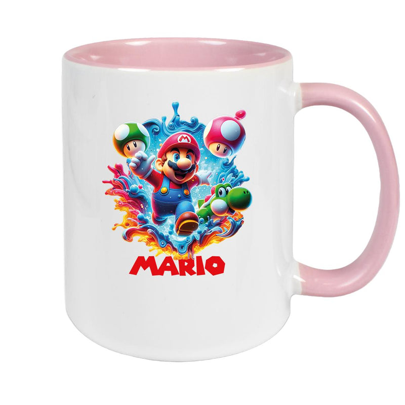 Tasse Wunschname Super-Mario 8 Keramik Kinderbecher personalisiert versch. Farben