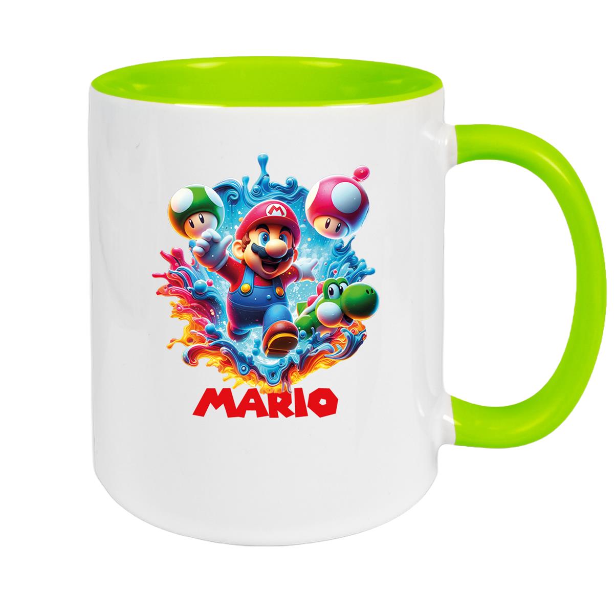 Tasse Wunschname Super-Mario 8 Keramik Kinderbecher personalisiert versch. Farben
