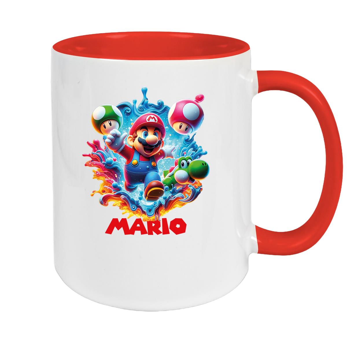 Tasse Wunschname Super-Mario 8 Keramik Kinderbecher personalisiert versch. Farben