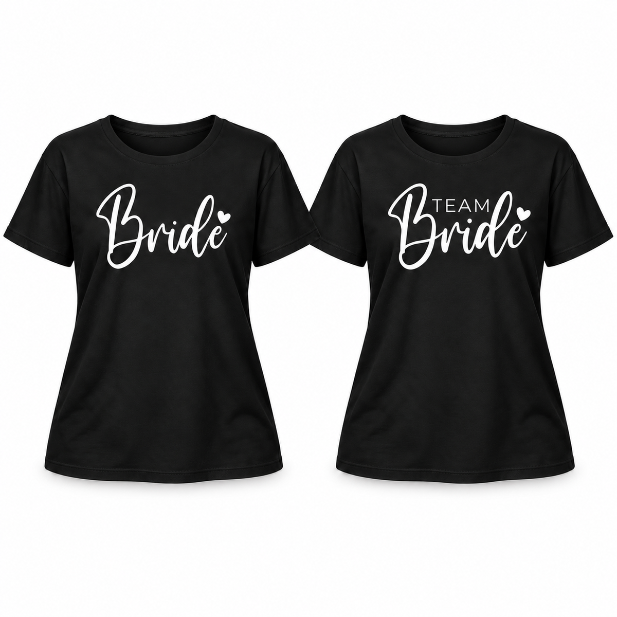 MUCKKI-PRO:6964a1d96384e299d545acc7e2469af89195d32b9de96693d6cb53b261b2318c:T-Shirt Bride & Team-Bride 01 – Damen-Shirt für den Junggesellinnenabschied – Bride / Schwarz / S