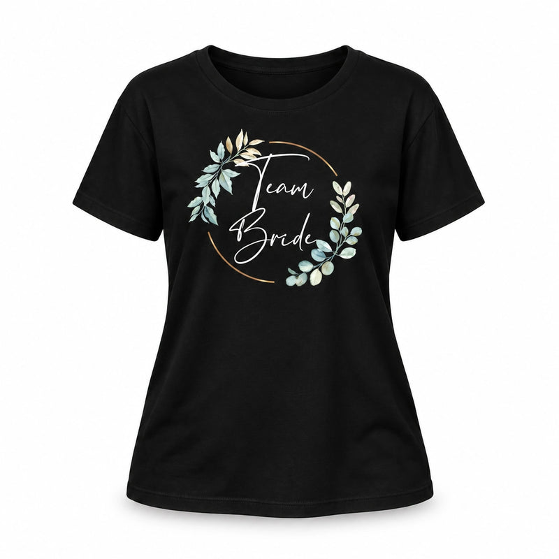 T-Shirt Bride & Team-Bride 02-Eukalyptus – Damen-Shirt für den Junggesellinnenabschied