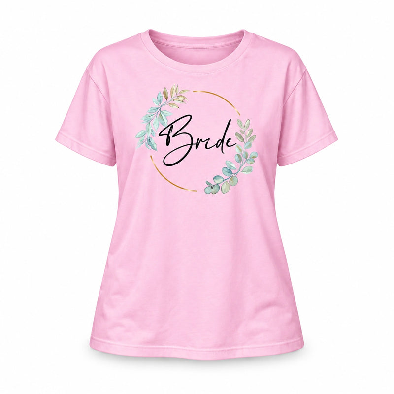 T-Shirt Bride & Team-Bride 02-Eukalyptus – Damen-Shirt für den Junggesellinnenabschied