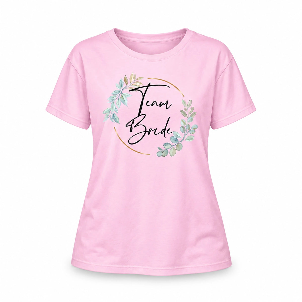 T-Shirt Bride & Team-Bride 02-Eukalyptus – Damen-Shirt für den Junggesellinnenabschied